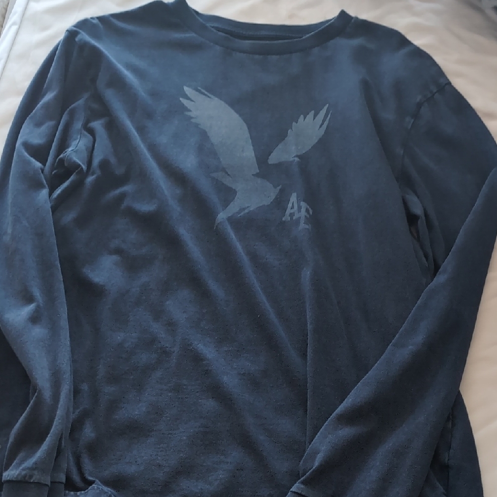 American Eagle Outfitters Men's Navy Long Sleeve Tee